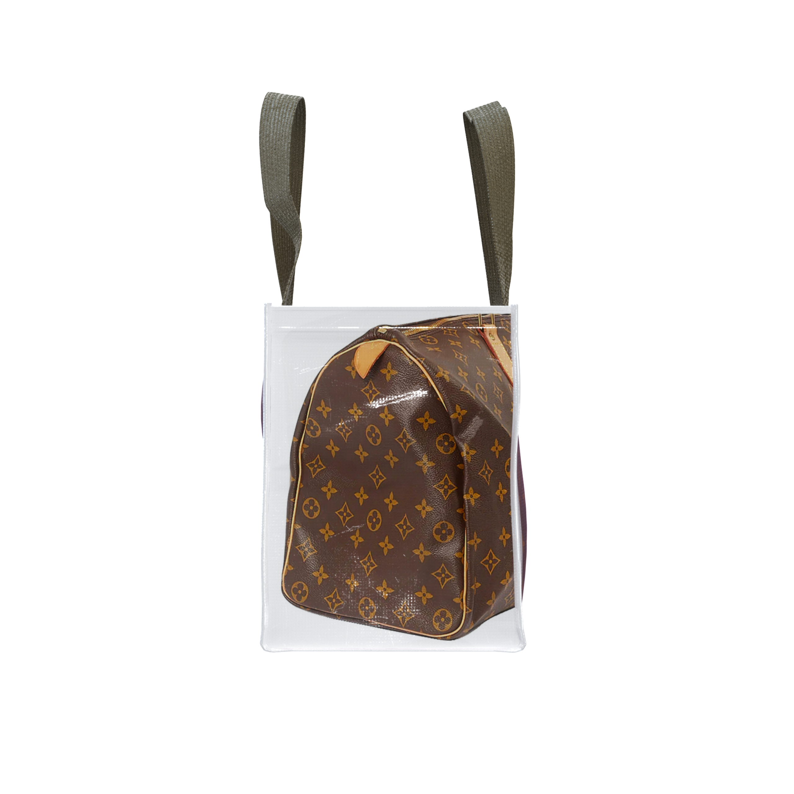 GroceryBags TITA ELVIE duffle GroceryBag, brown canvas, large