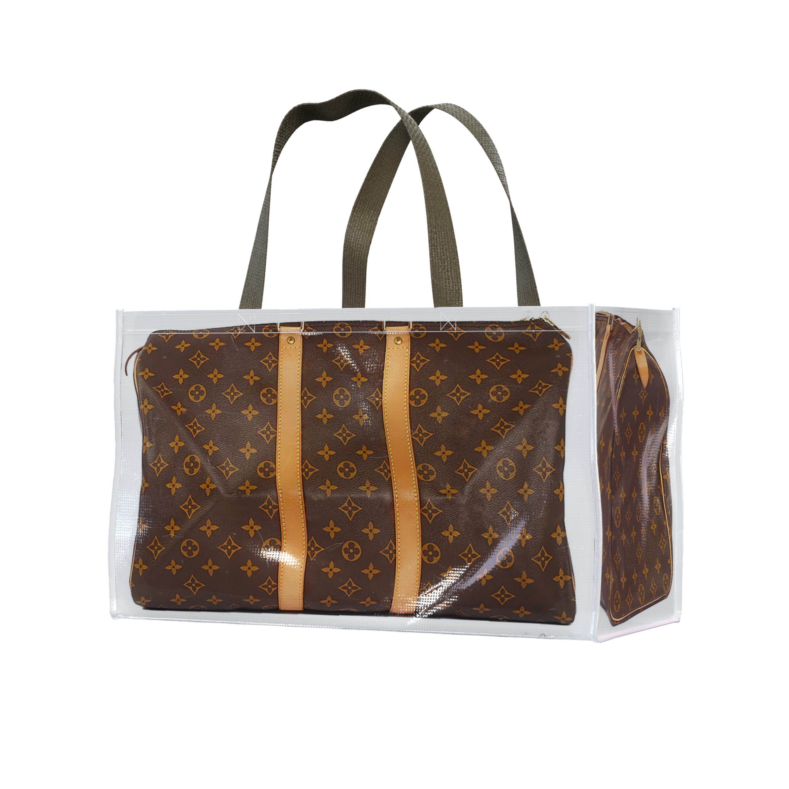 GroceryBags TITA ELVIE duffle GroceryBag, brown canvas, large