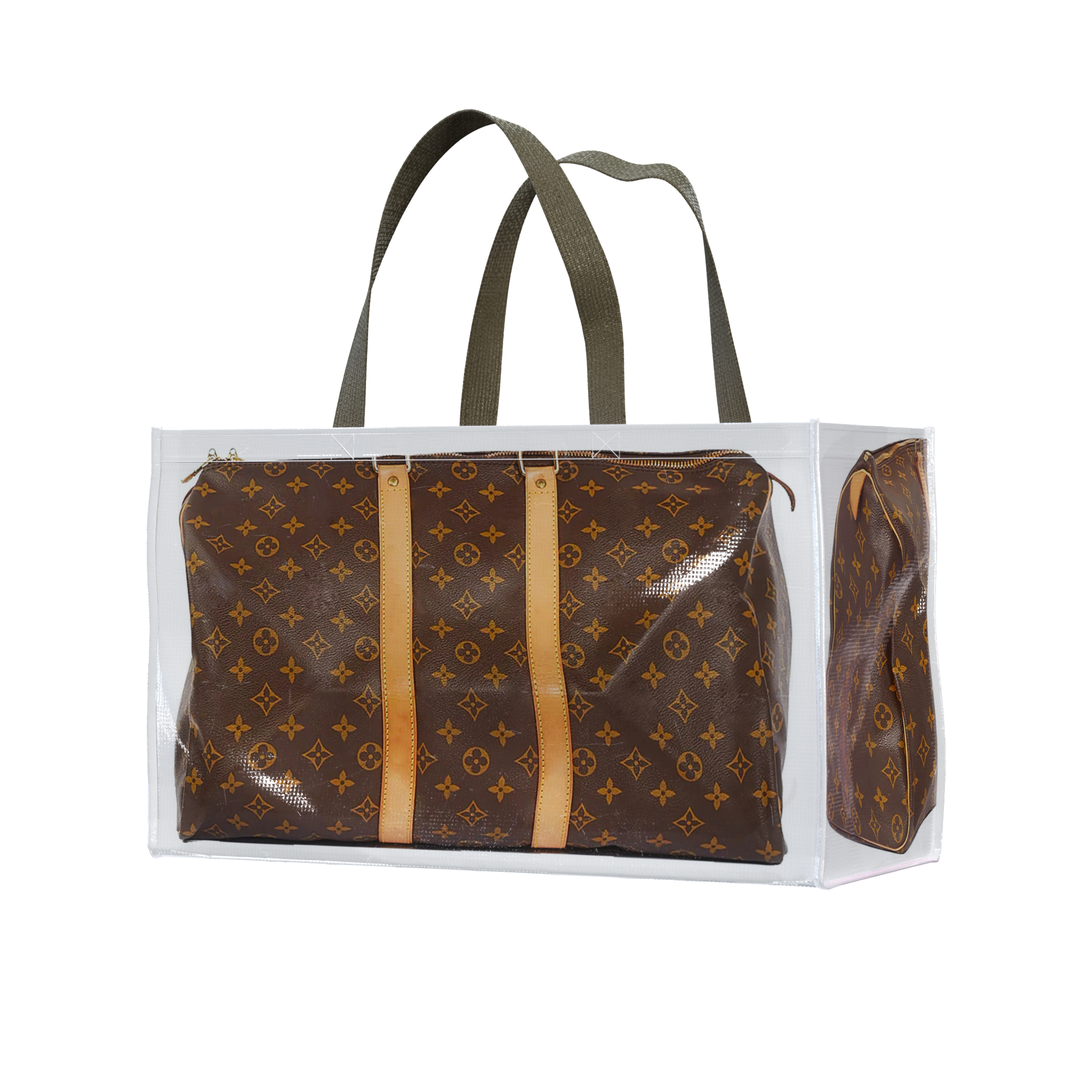 GroceryBags TITA ELVIE duffle GroceryBag, brown canvas, large
