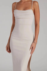 Lola High Slit Crepe Dress