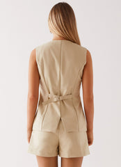 Siena Style Tailored Vest - Beige