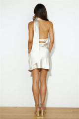 Luxe Arrival Satin Mini Dress Champagne