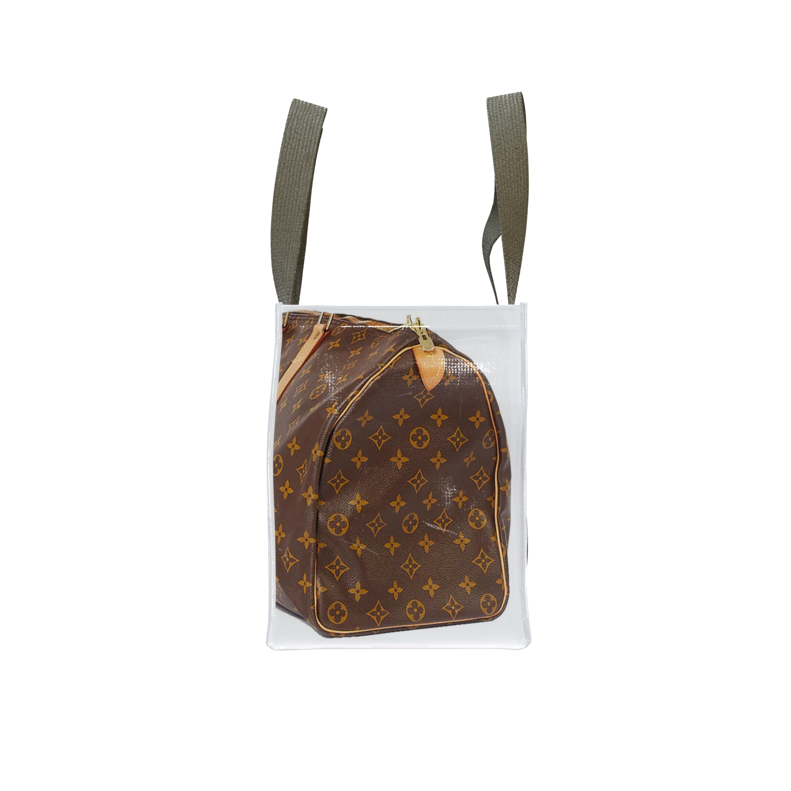 GroceryBags TITA ELVIE duffle GroceryBag, brown canvas, large